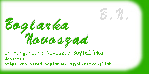 boglarka novoszad business card